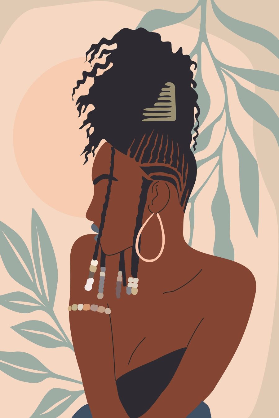 Frau mit Haarknoten Frau mit Haarknoten