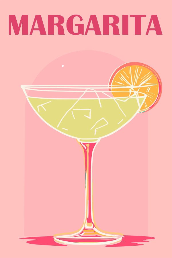 Glas mit einem Getränk und einer Orangenscheibe Glas mit einem Getränk und einer Orangenscheibe