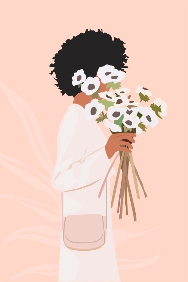 Woman holding flowers Woman holding flowers
