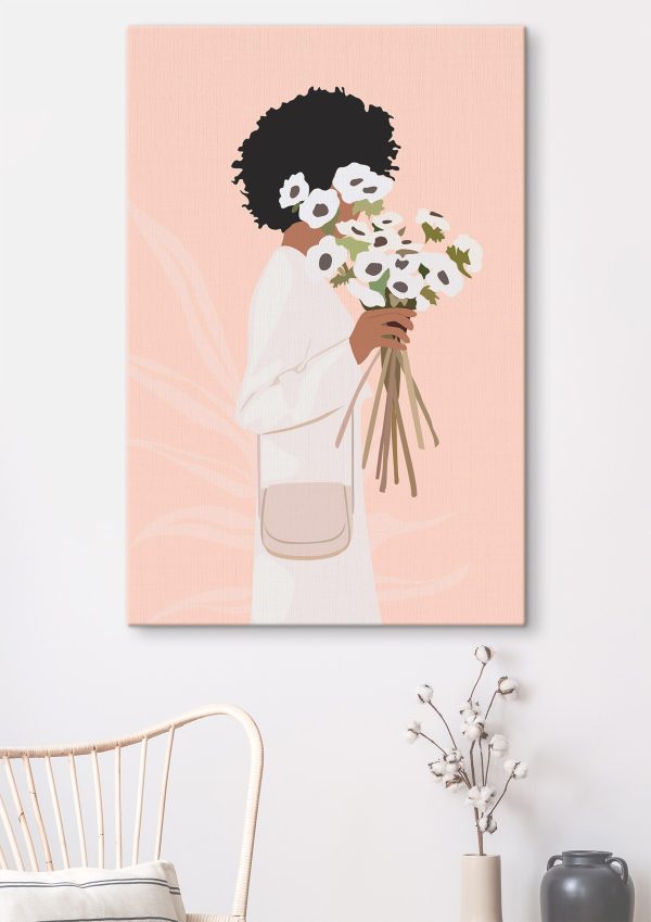 Woman holding flowers Woman holding flowers