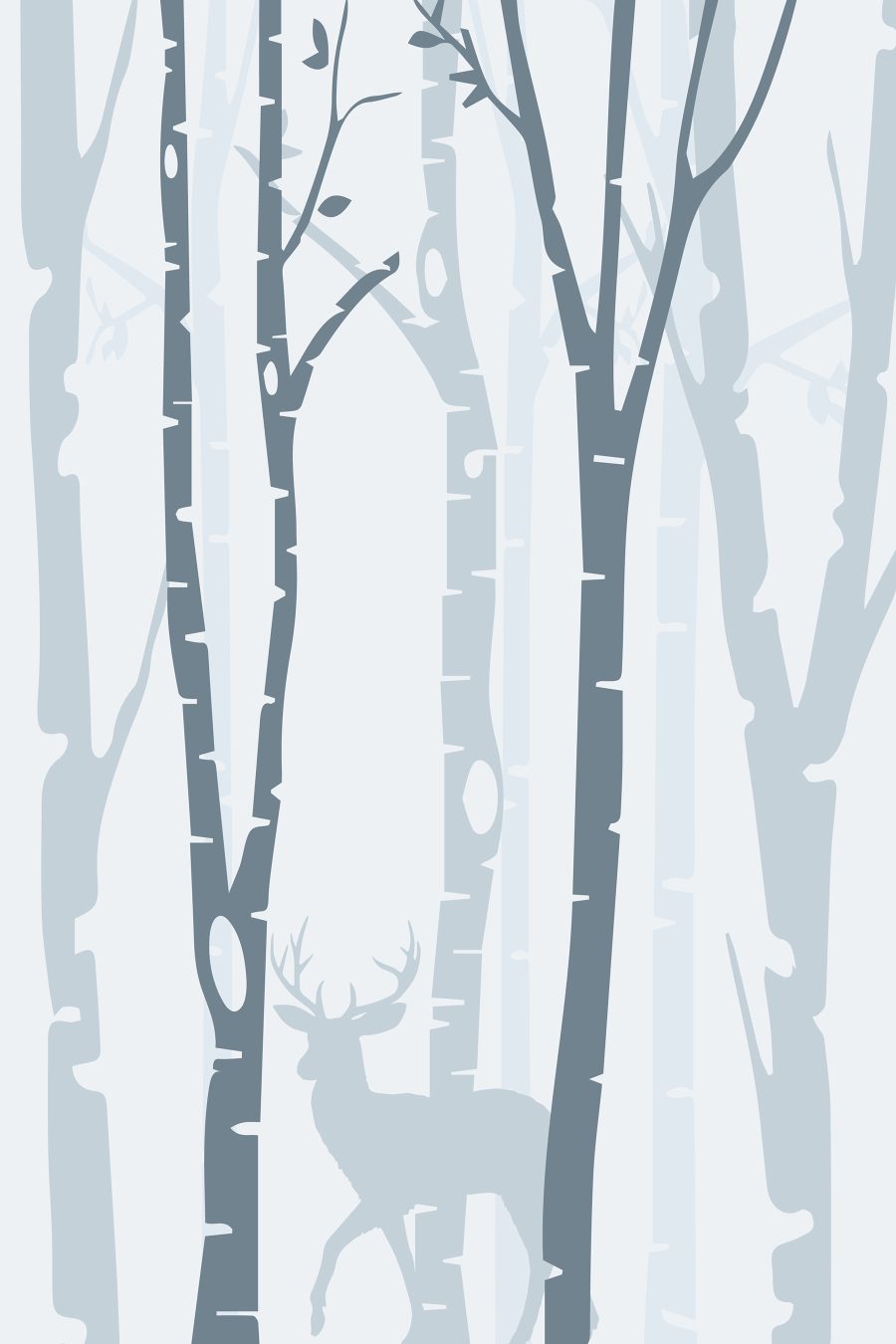 Group of trees with a deer in the background Group of trees with a deer in the background