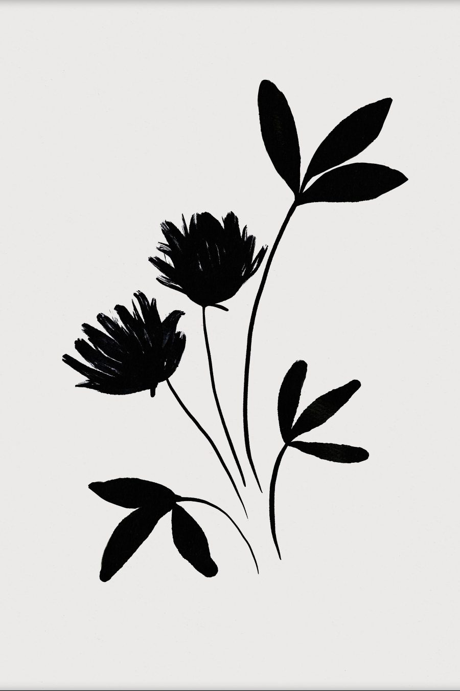 Schwarze Silhouette von Blumen