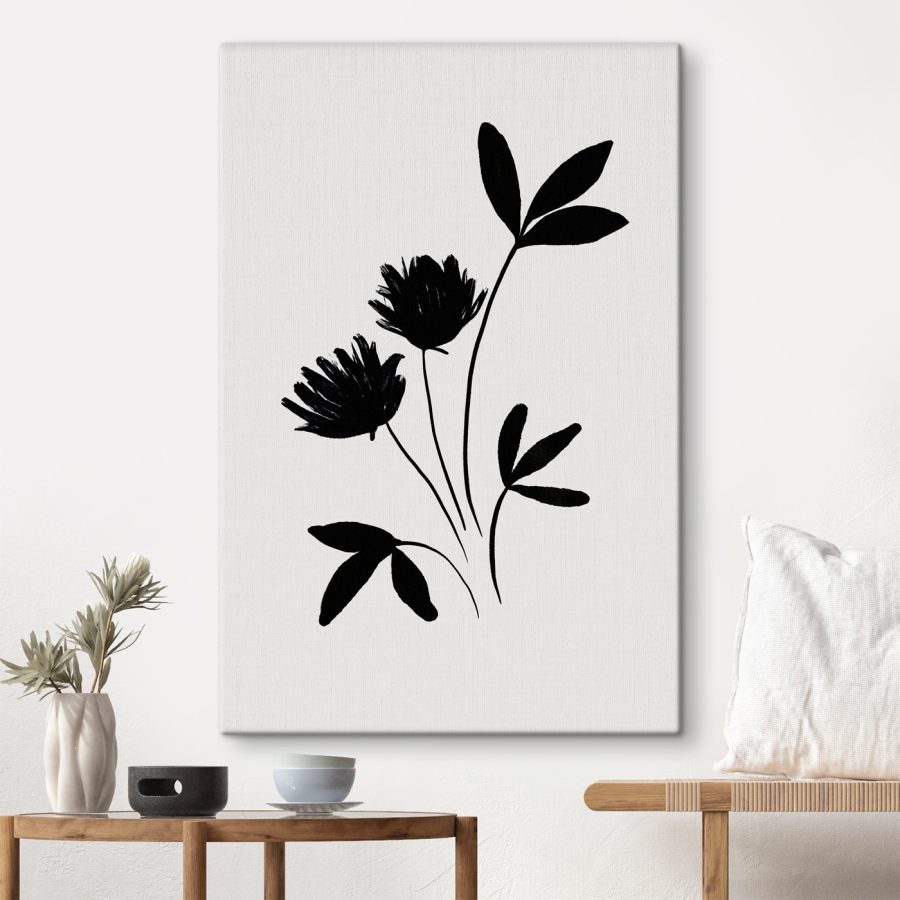 Schwarze Silhouette von Blumen