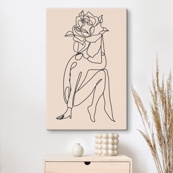 Zeichnung einer Person mit einer Rose Zeichnung einer Person mit einer Rose