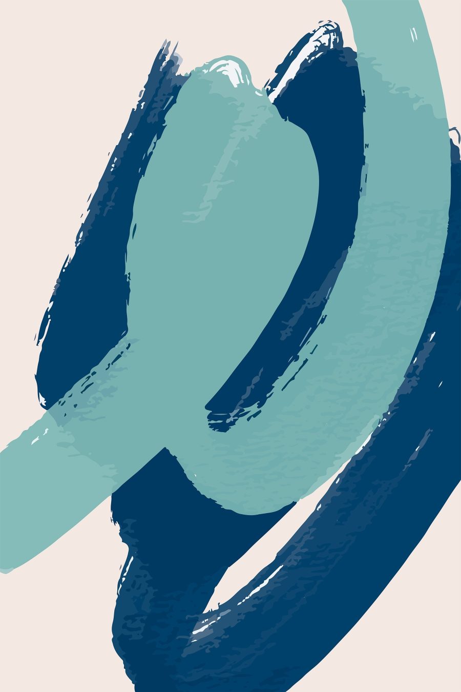 Blaue und weiße Pinselstriche