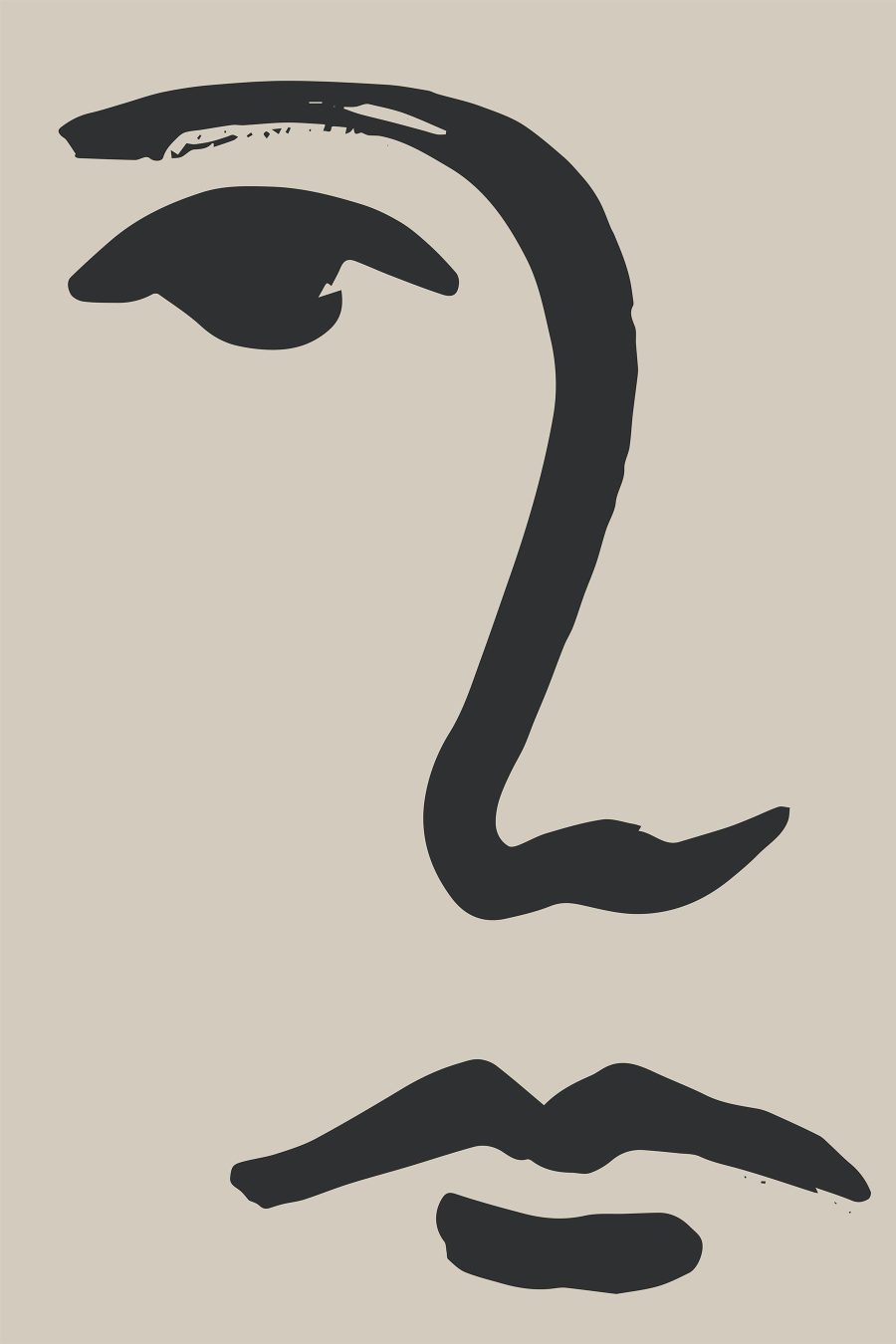 Schwarzes Gesicht und schwarze Lippen Schwarzes Gesicht und schwarze Lippen
