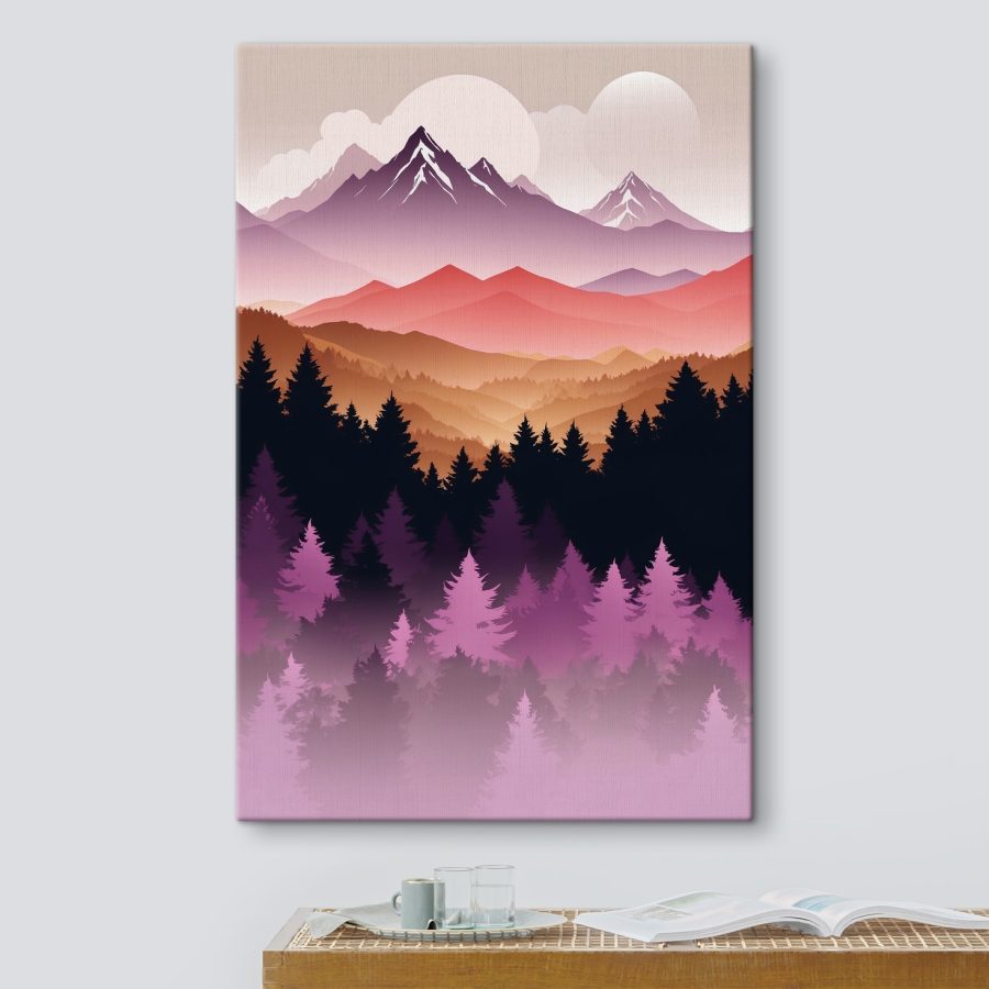 Bergkette mit Bäumen und Bergen im Hintergrund