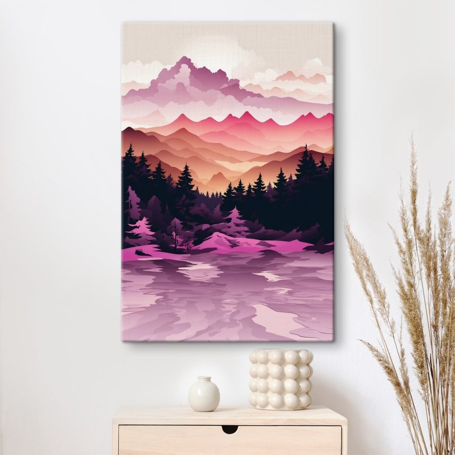 Landschaft mit Bergen und Bäumen