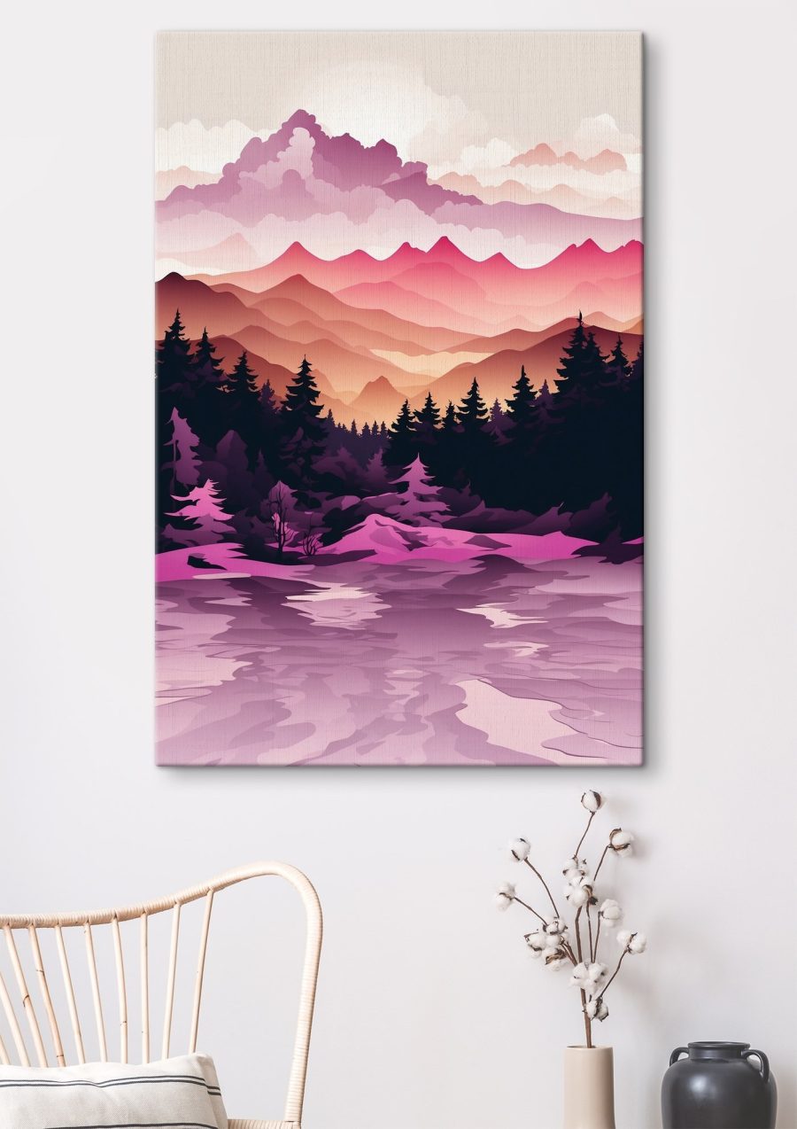 Landschaft mit Bergen und Bäumen
