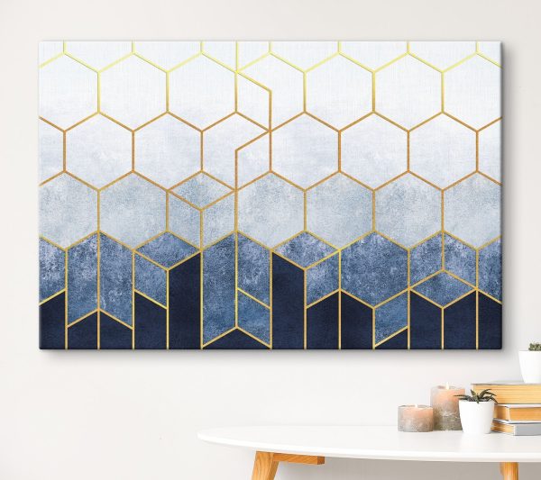 Muster aus blauen und weißen Sechsecken Muster aus blauen und weißen Sechsecken