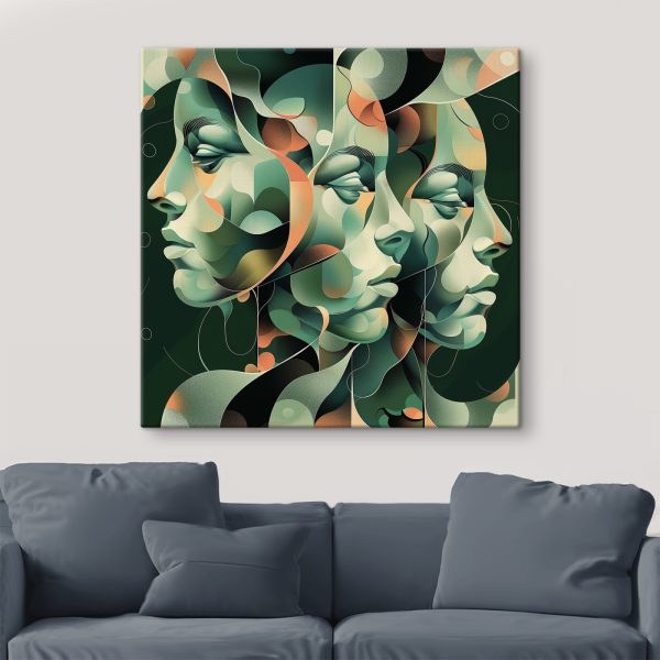 Die Gesichter vermischen sich in surrealer Kunstfertigkeit. Die Gesichter vermischen sich in surrealer Kunstfertigkeit.