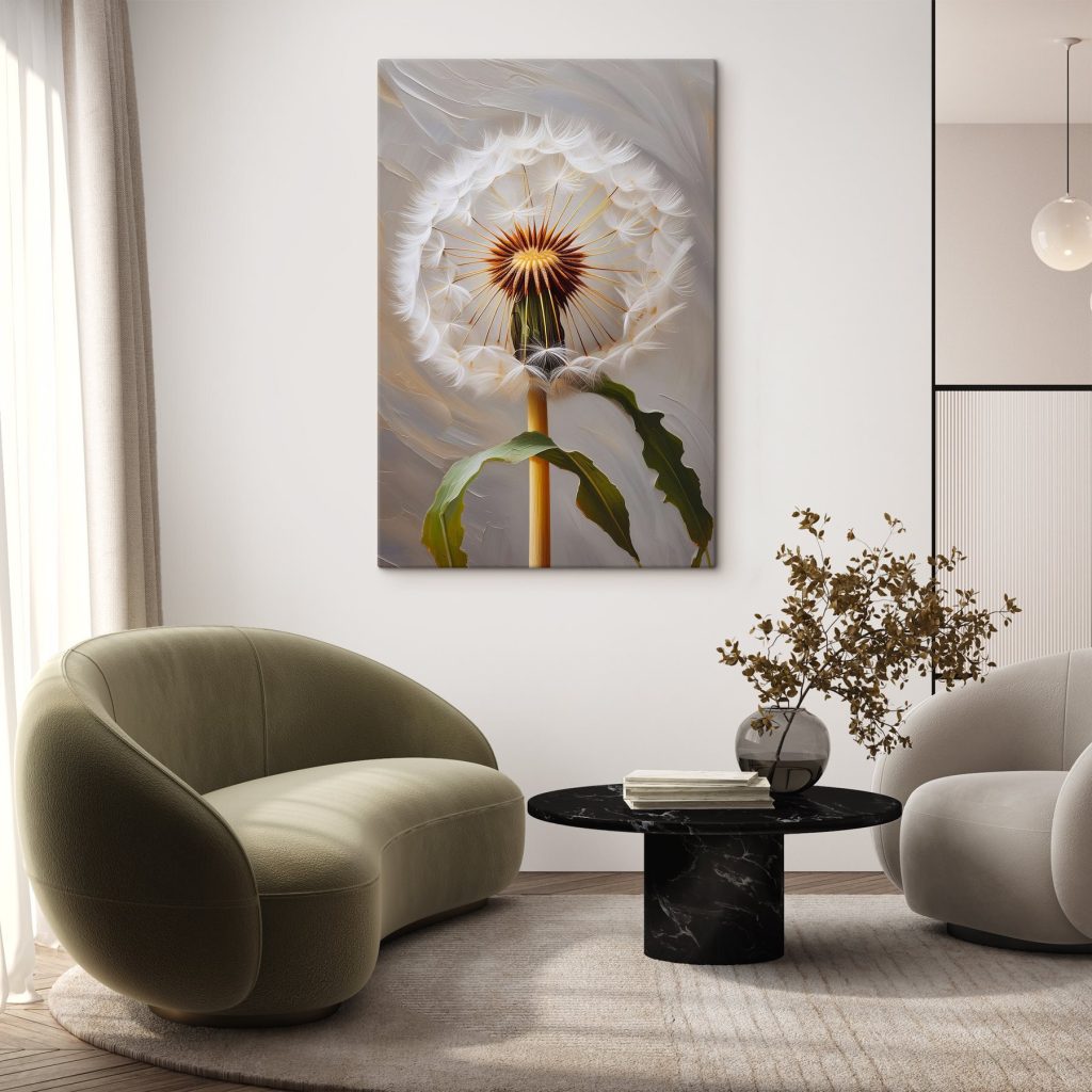 Dandelion with seeds flying in the air Dandelion with seeds flying in the air