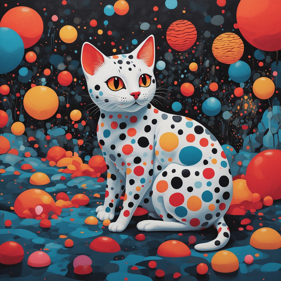 Wandbilder Katze mit Polka Dots – Bild 10