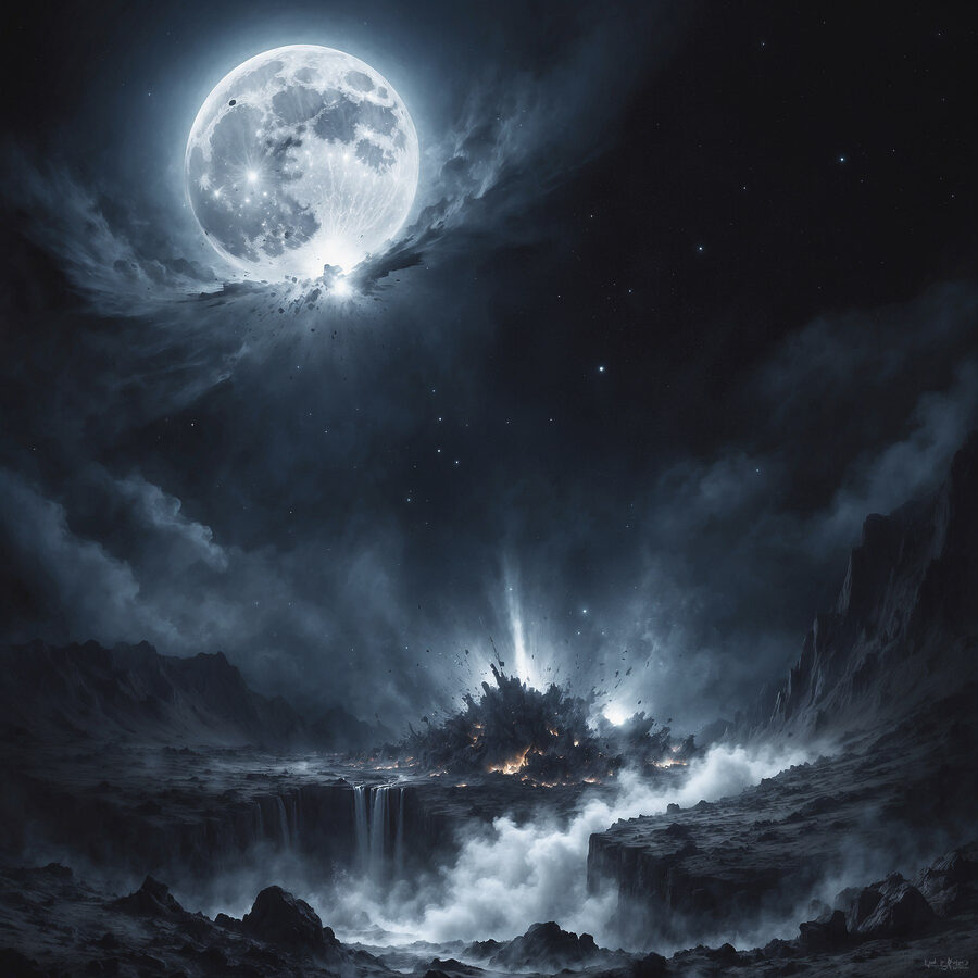 Der Mond am Himmel