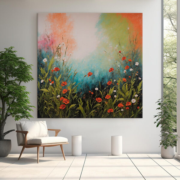 Malerei von Blumen und Gras Wandbilder Malerei von Blumen und Gras