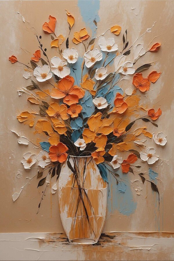 Gemälde von Blumen in einer Vase Gemälde von Blumen in einer Vase