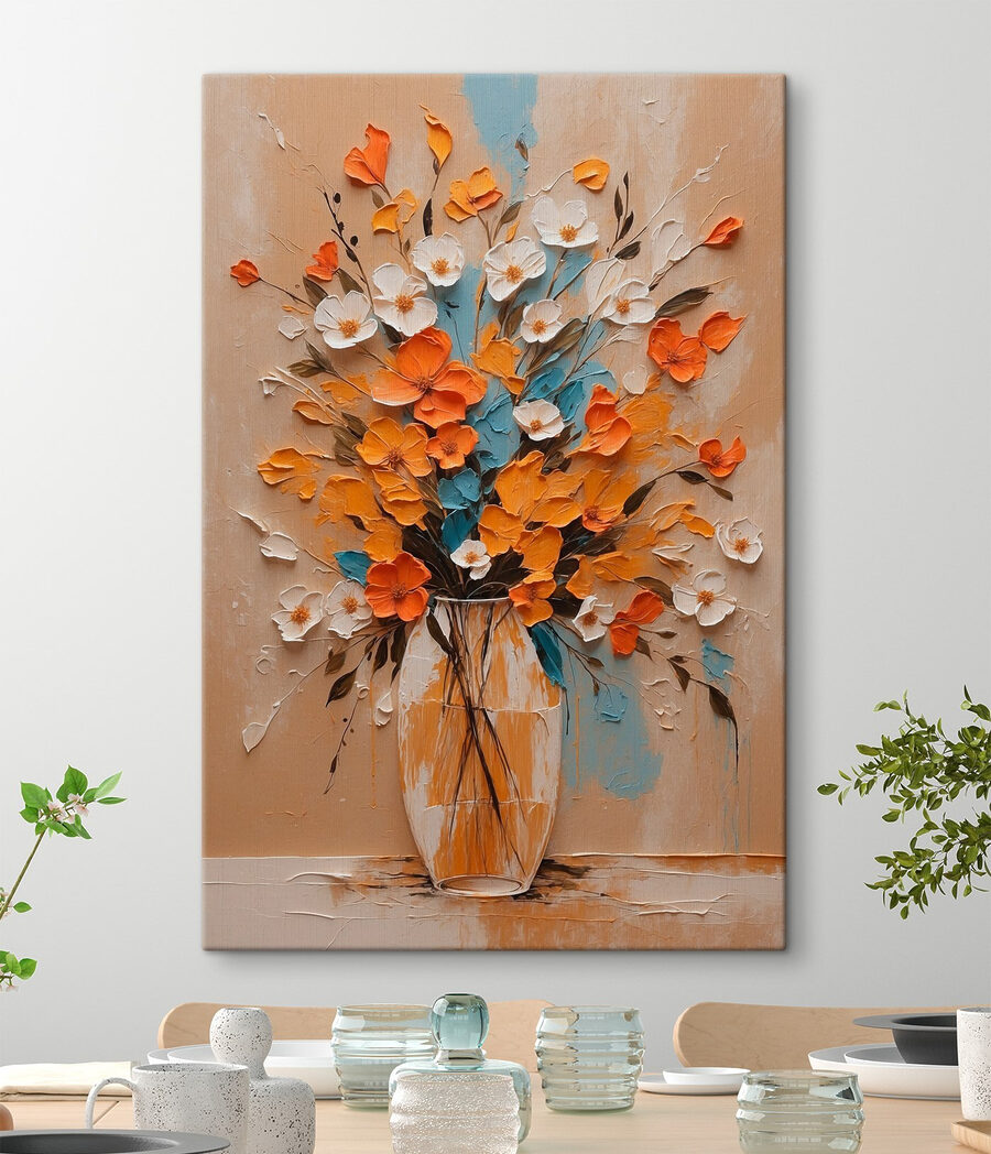 Gemälde von Blumen in einer Vase