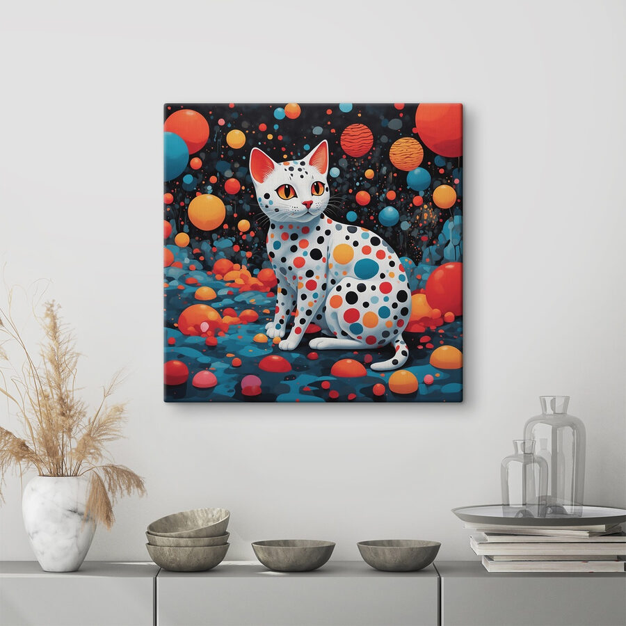 Wandbilder Katze mit Polka Dots – Bild 3