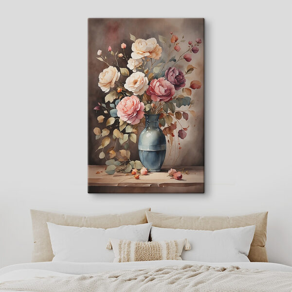 Painting of flowers in a vase Painting of flowers in a vase