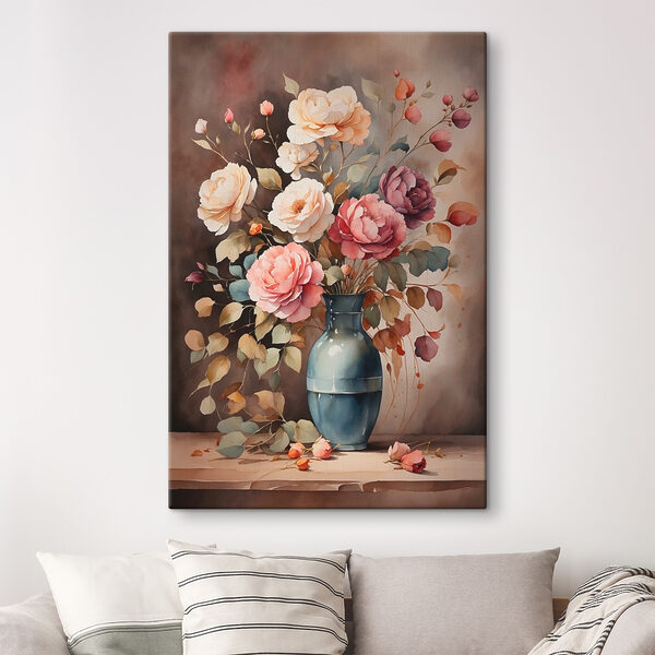 Painting of flowers in a vase Painting of flowers in a vase
