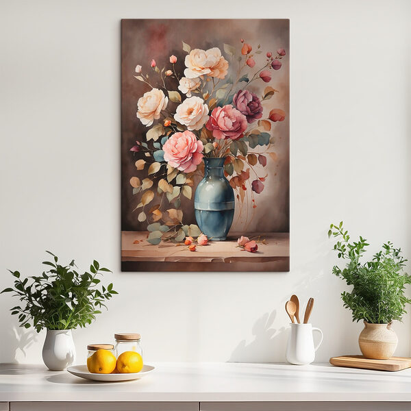 Painting of flowers in a vase Painting of flowers in a vase