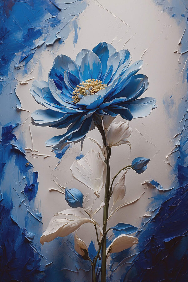 Blaue Blume mit weißen Blättern Blaue Blume mit weißen Blättern