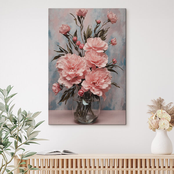 Vase mit rosa Blumen Vase mit rosa Blumen