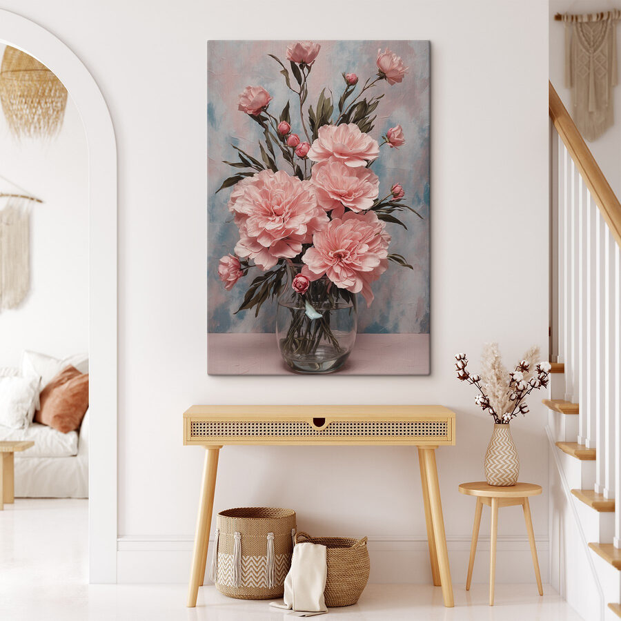 Vase mit rosa Blumen