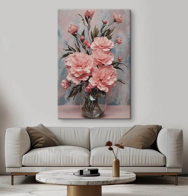 Vase mit rosa Blumen Vase mit rosa Blumen