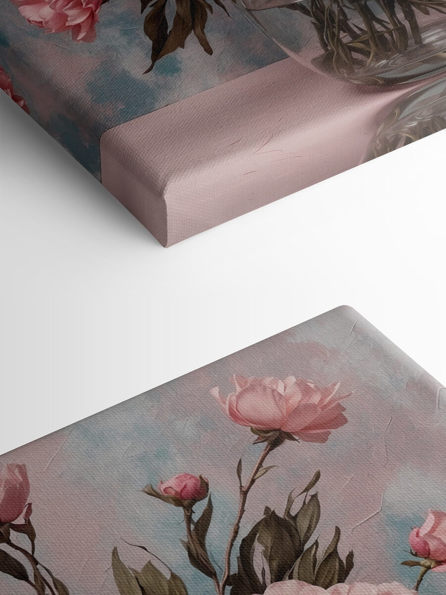 Vase mit rosa Blumen