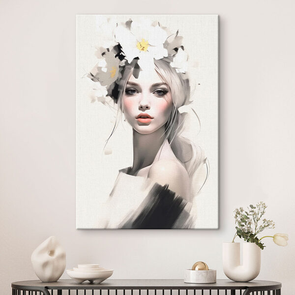 Frau mit Blumen im Haar Frau mit Blumen im Haar