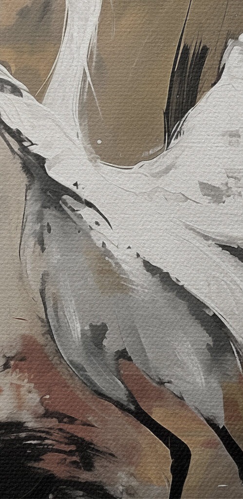 Painting of a white crane