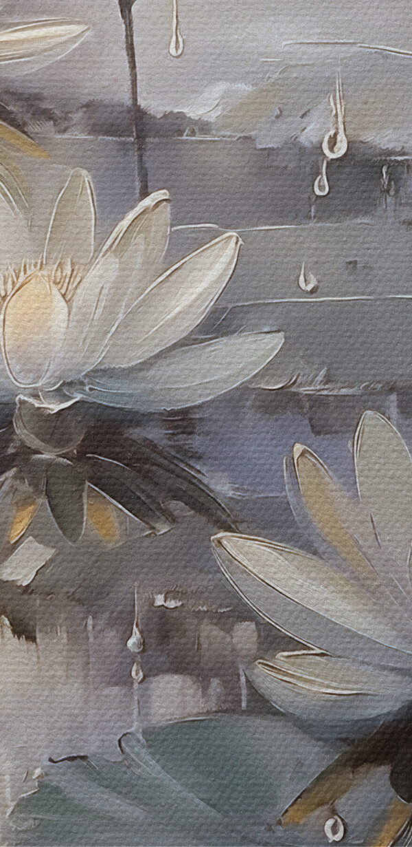 Gemälde von Blumen auf einem Teich Gemälde von Blumen auf einem Teich