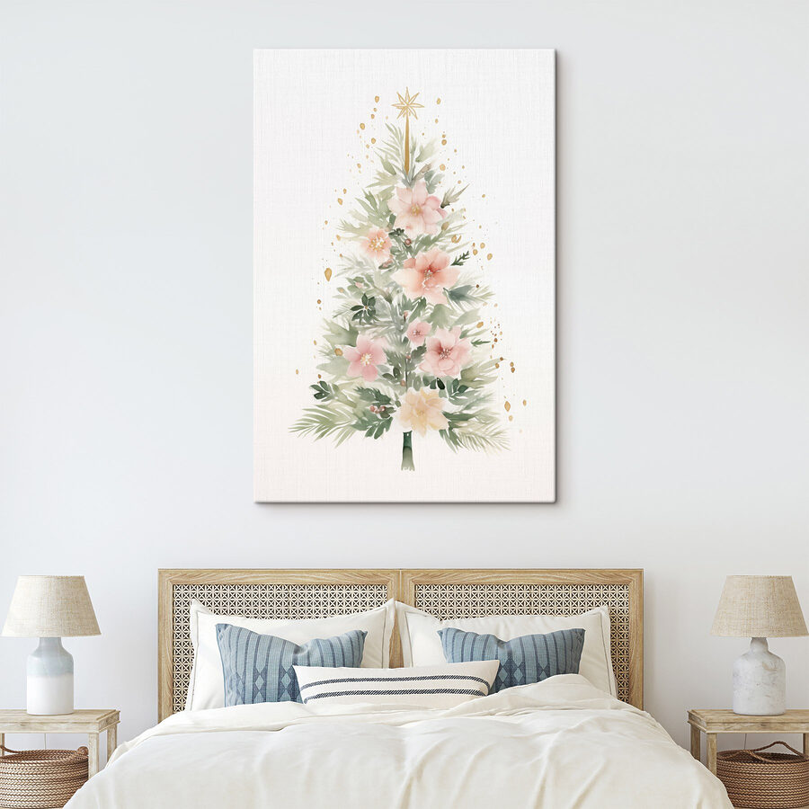 Aquarellmalerei eines Weihnachtsbaums