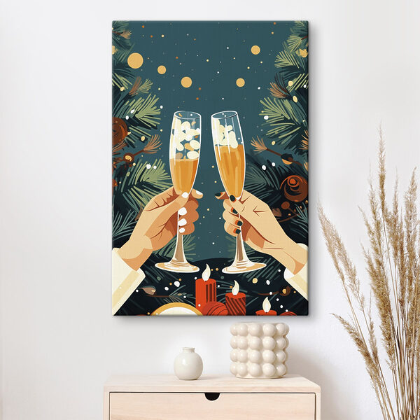 Ein Paar Hände hält Champagnergläser Ein Paar Hände hält Champagnergläser