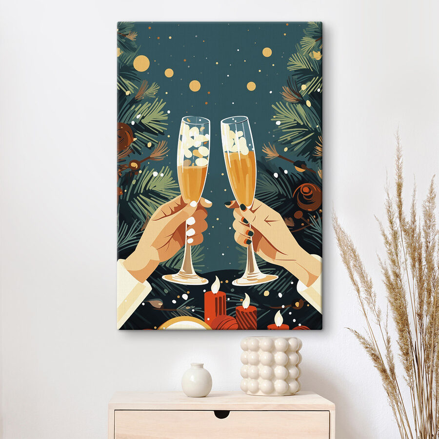 Ein Paar Hände hält Champagnergläser