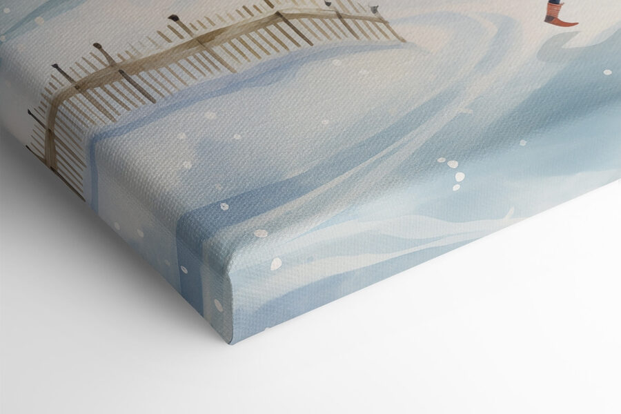 Ein paar Mädchen gehen im Schnee spazieren