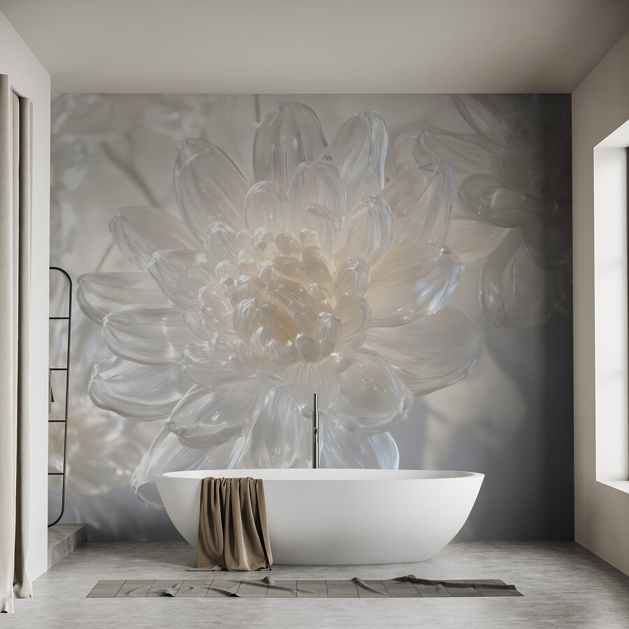 Fototapeten Zarte Blumenskulpturen aus Glas werden ausgestellt. – Bild 7