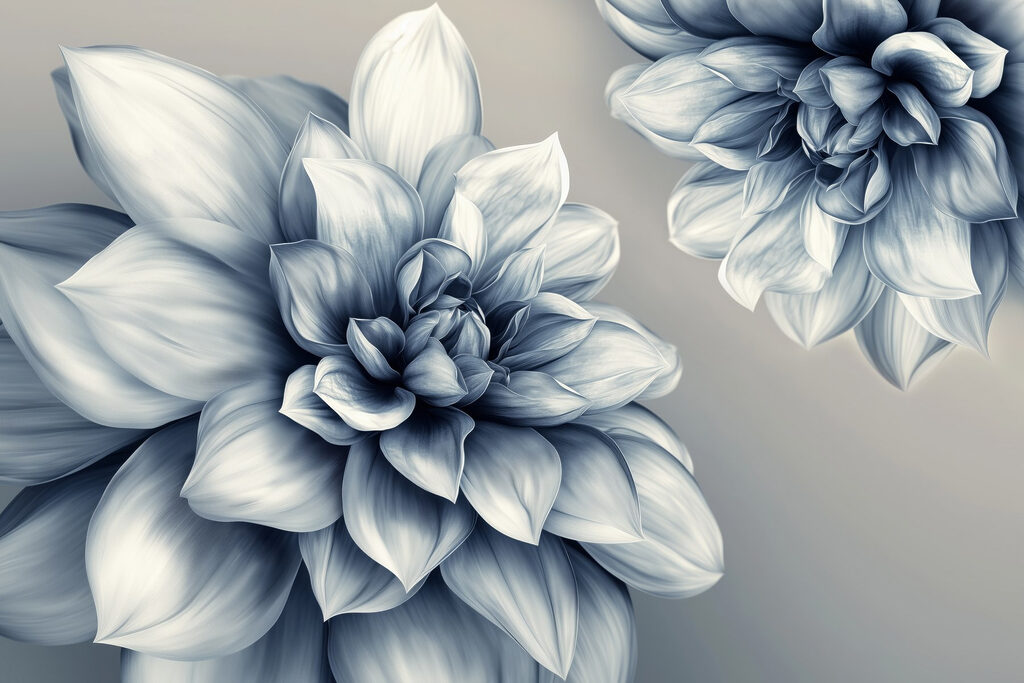 Elegantes florales Design in monochromen Tönen Elegantes florales Design in monochromen Tönen