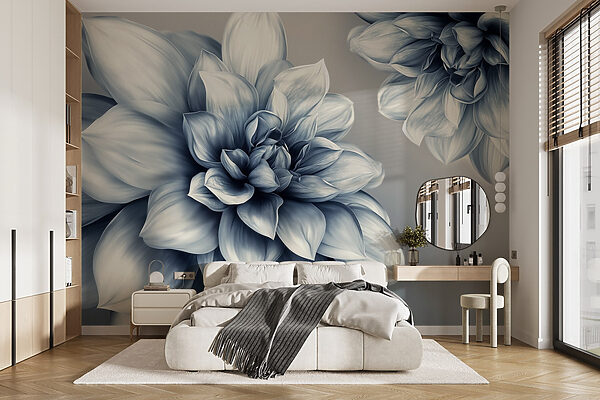 Elegantes florales Design in monochromen Tönen Elegantes florales Design in monochromen Tönen