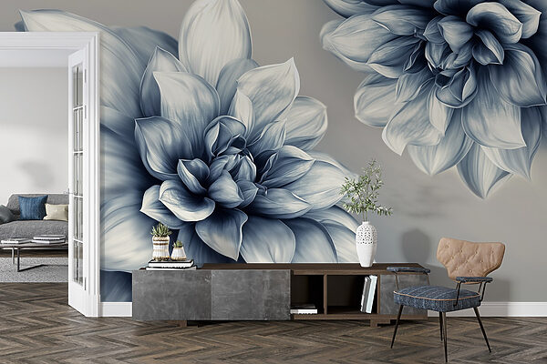 Elegantes florales Design in monochromen Tönen Elegantes florales Design in monochromen Tönen