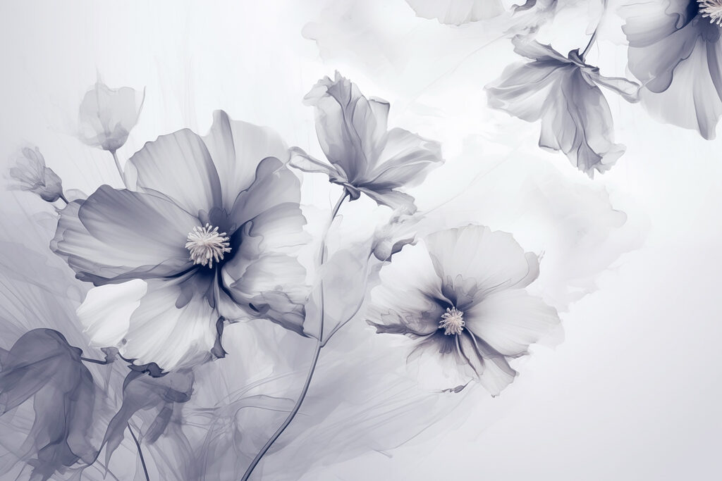 Gruppe von Blumen auf einem weißen Hintergrund Gruppe von Blumen auf einem weißen Hintergrund