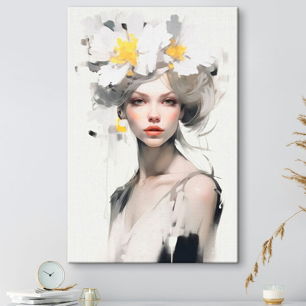 Frau mit Blumen im Haar Frau mit Blumen im Haar