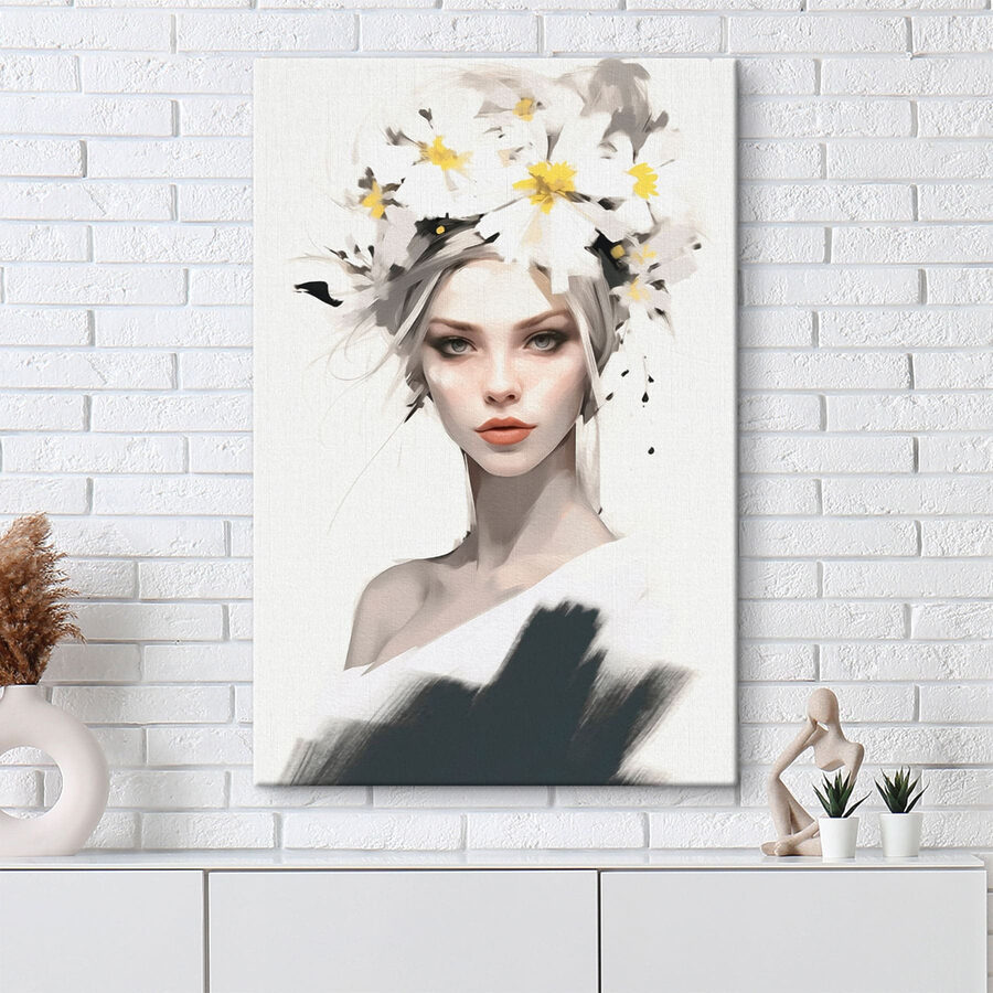 Frau mit Blumen im Haar