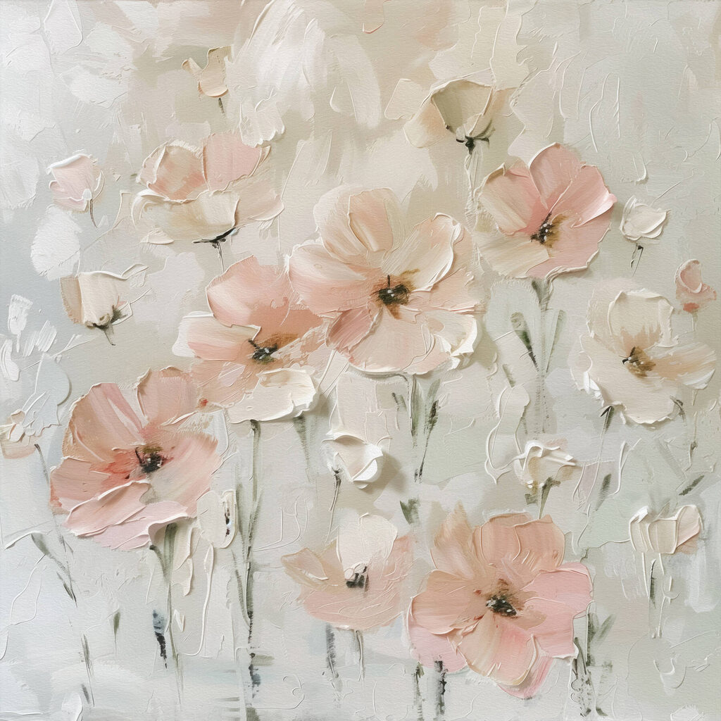 Painting of pink flowers Painting of pink flowers