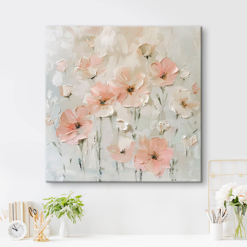Painting of pink flowers Painting of pink flowers