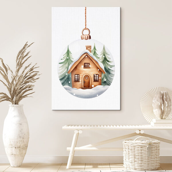 Glaskugel mit einem Haus und Bäumen darin Glaskugel mit einem Haus und Bäumen darin