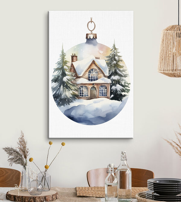 Aquarellmalerei eines Hauses im Schnee Aquarellmalerei eines Hauses im Schnee