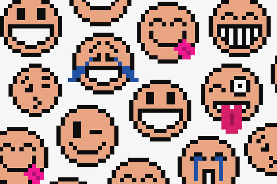 Nahtloses Muster von Smiley-Gesichtern