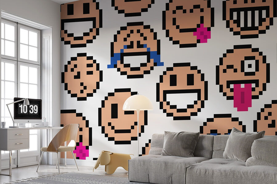 Nahtloses Muster von Smiley-Gesichtern